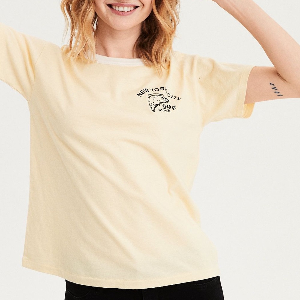 Stichted NYC tshirt - American eagle